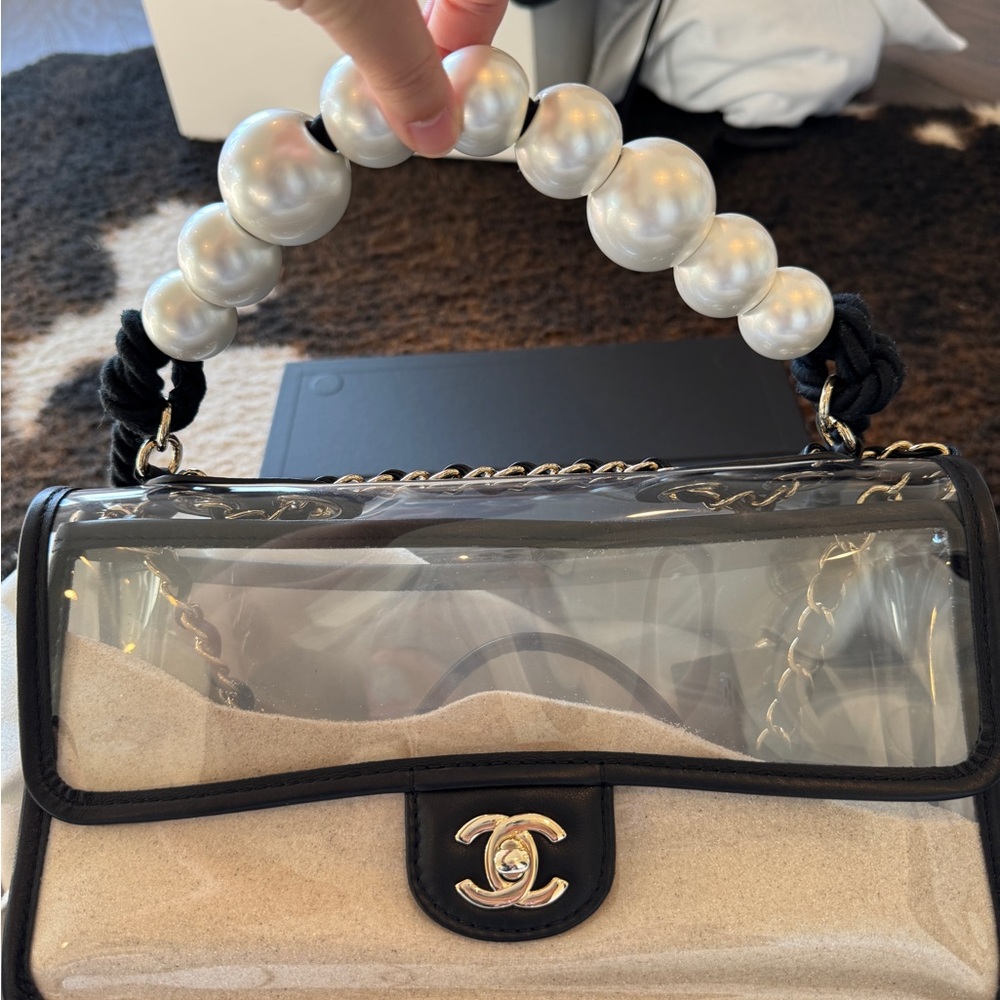 Chanel 19S "By the Sea" Sand Pearl PVC Flap Bag GHW